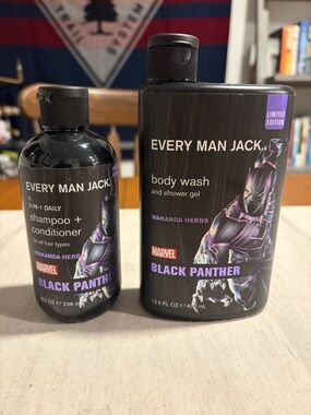 Every Man Jack Limited Edition Black Panther BodyWash + 2IN1 Shampoo/Conditioner